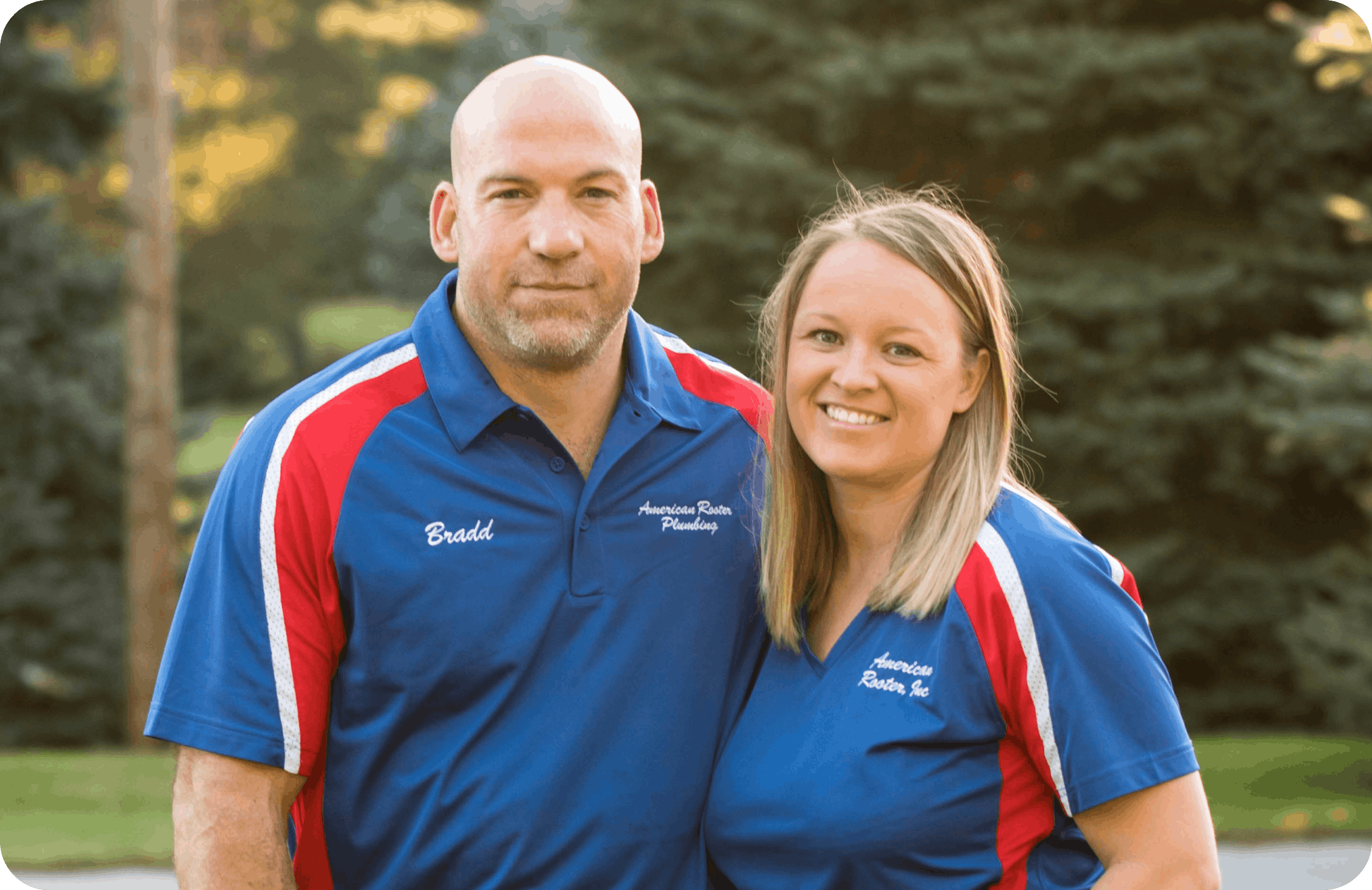 American Rooter Plumbing owners and founders; Brad and Sarah Conn.
