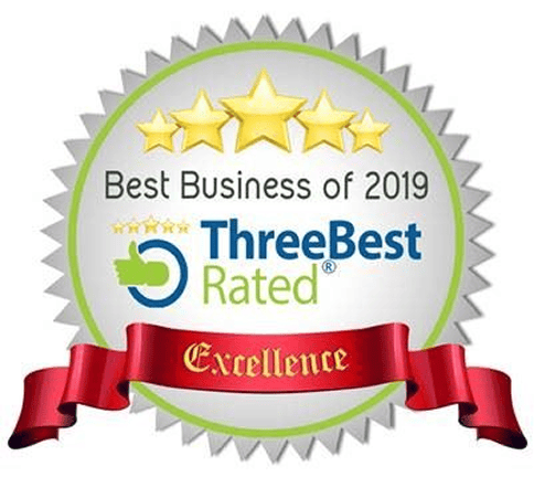 2019 Best Business logo. ThreeBest Rated.